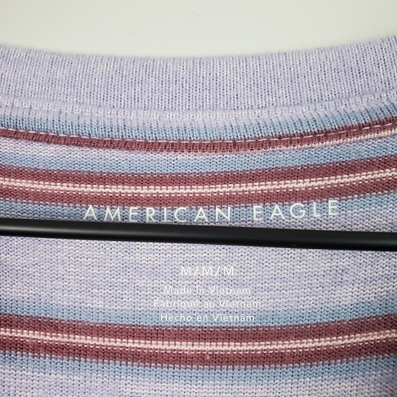 American Eagle Striped Long Sleeve Top Medium - Picture 3 of 5